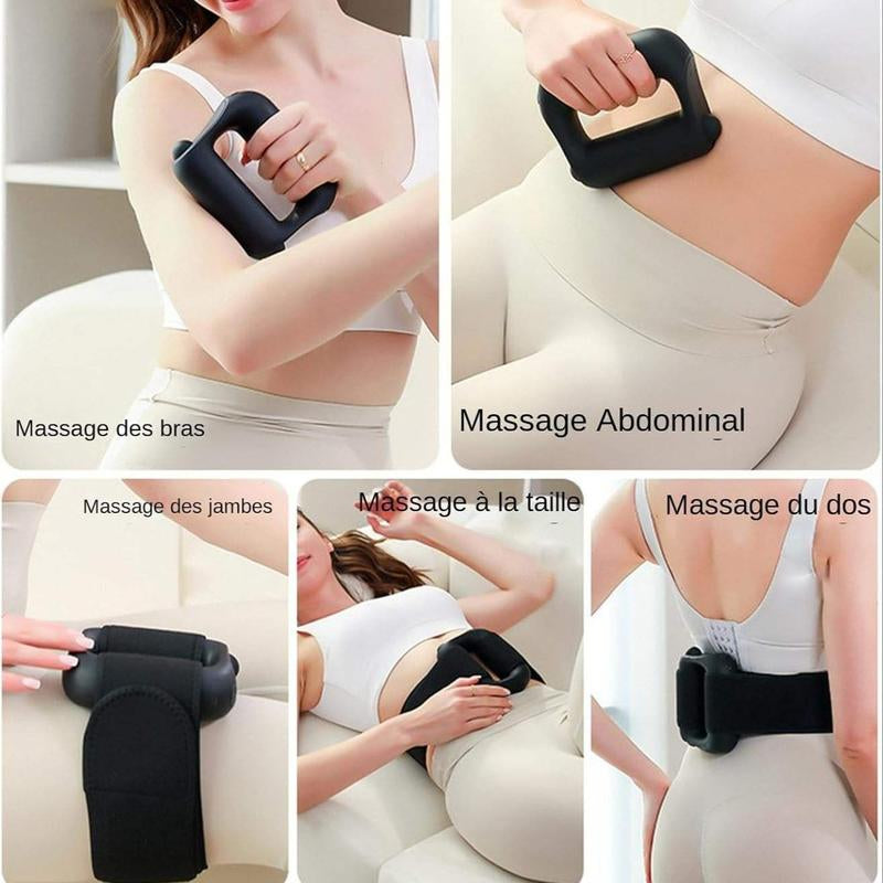 New Magic Ring Mini Massage Gun Myofascial Roller, Muscle Relaxation Vibration Machine, Ergonomic Design, Elastic Waistband, Daily Home Fitness Use
